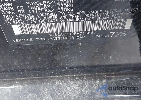 2024 Mitsubishi Mirage Es/Le z USA, uszkodzony, nr VIN ML32AUHJ2RH015661